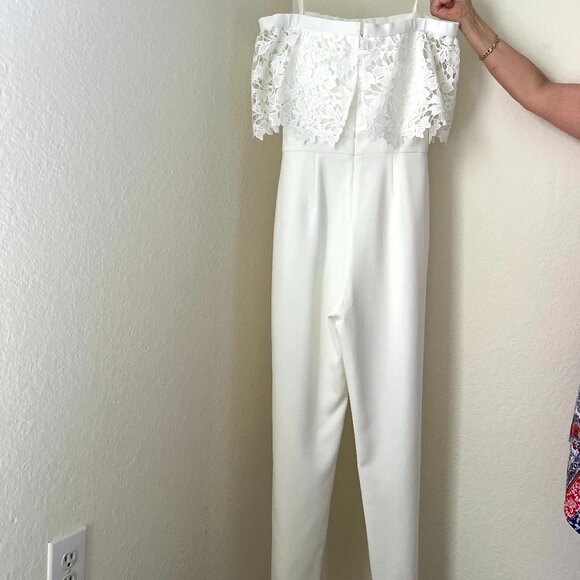 Formal Strapless Eliza J White Jumpsuit - Picture 2 of 3